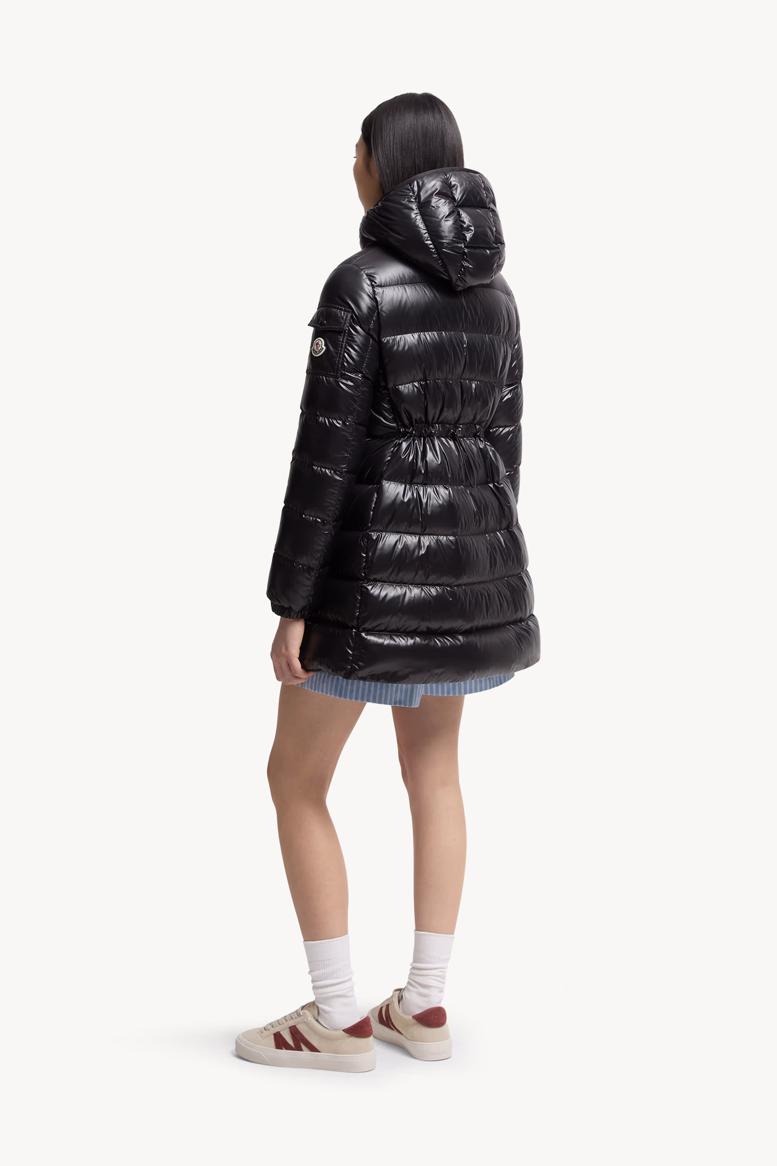 Doudoune mi-longue à capuche Courcelles Femmes Noir Moncler 5